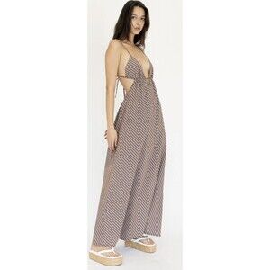 Third Form Maxi Dress  Wonderer Triangle Brown Stripe Boho Vacay Size 12 NWT